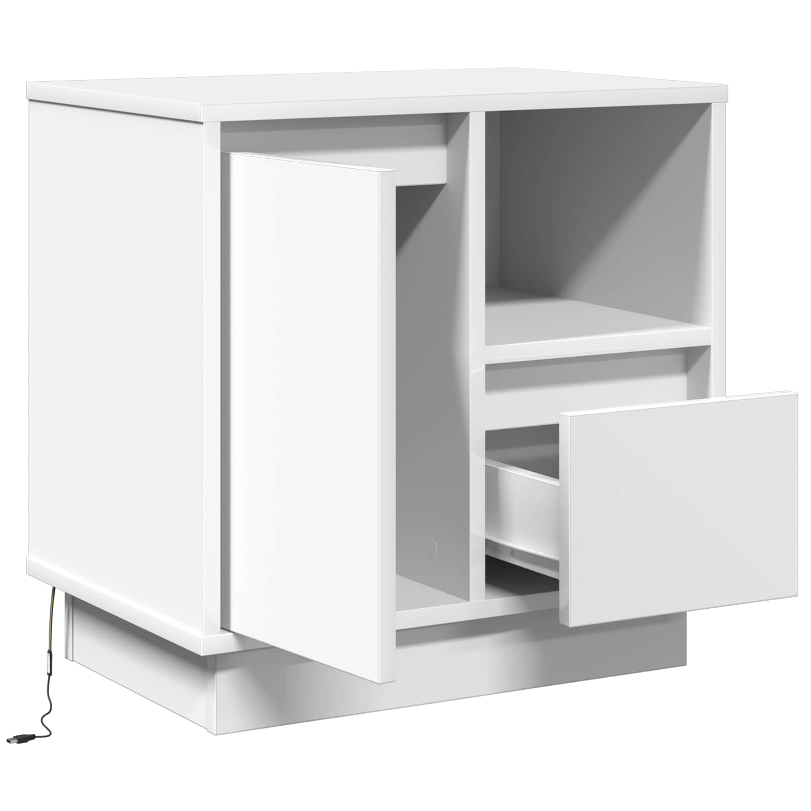 vidaXL Bedside Cabinet White 50 x 34.5 x 50 cm Engineered wood 5