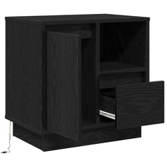 vidaXL Bedside Cabinet Black Oak 50 x 34.5 x 50 cm Engineered wood 6