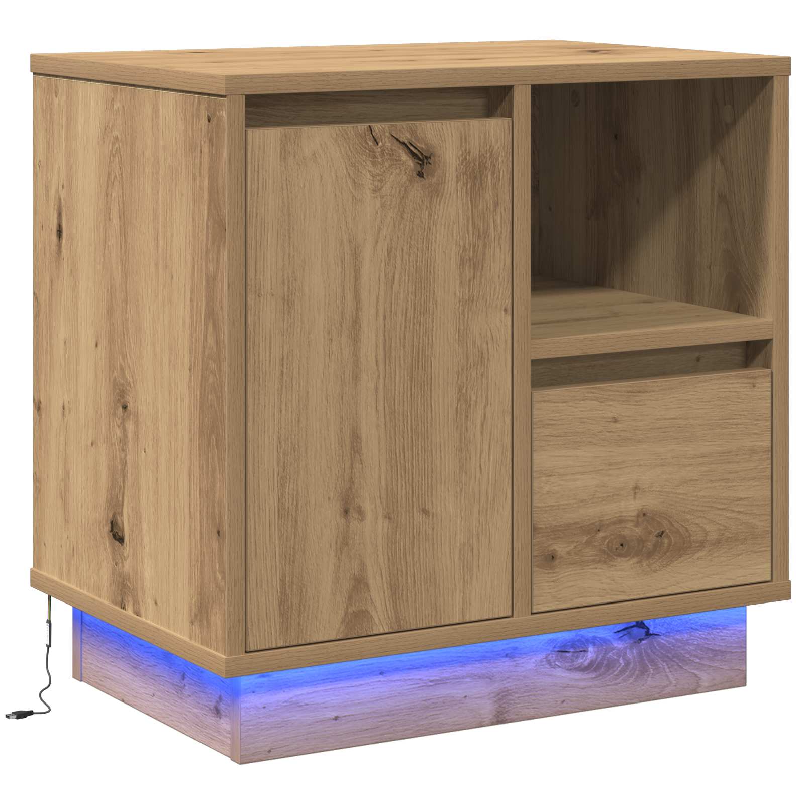 vidaXL Bedside Cabinet Artisan Oak 50 x 34.5 x 50 cm Engineered wood 1