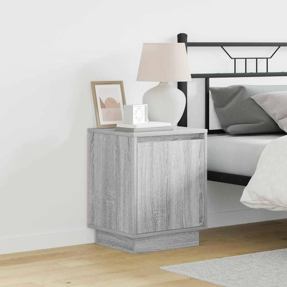 Bedside Cabinet 39 x 34.5 x 50 cm Engineered wood Grey sonoma