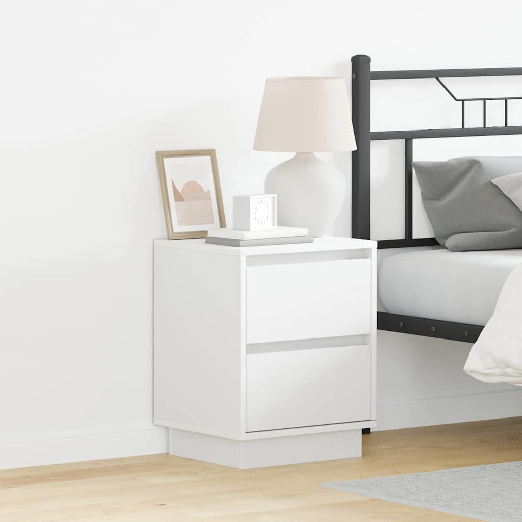 vidaXL Bedside Cabinet White 39 x 34.5 x 50 cm Engineered wood 1