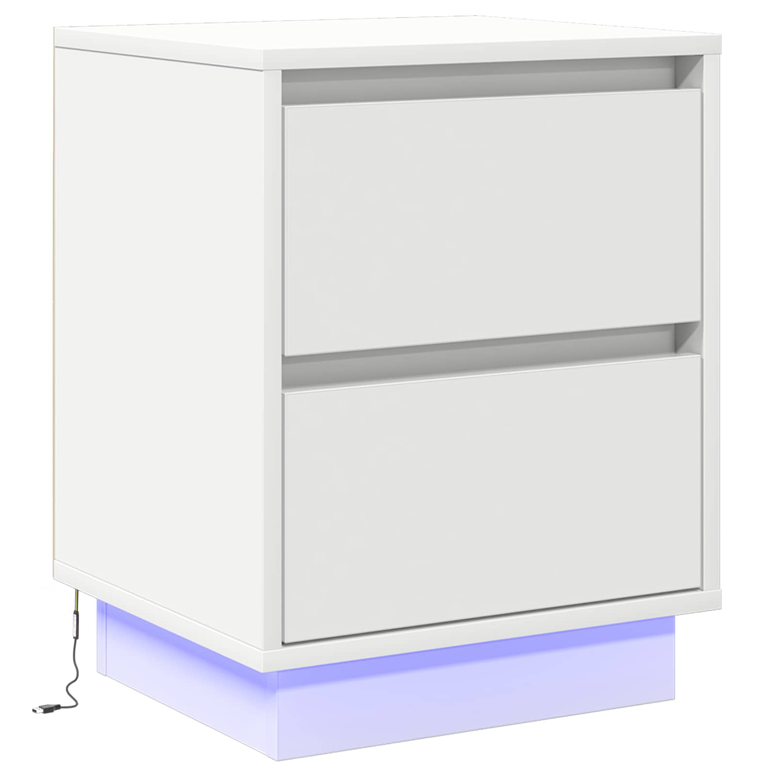 vidaXL Bedside Cabinet White 39 x 34.5 x 50 cm Engineered wood 2