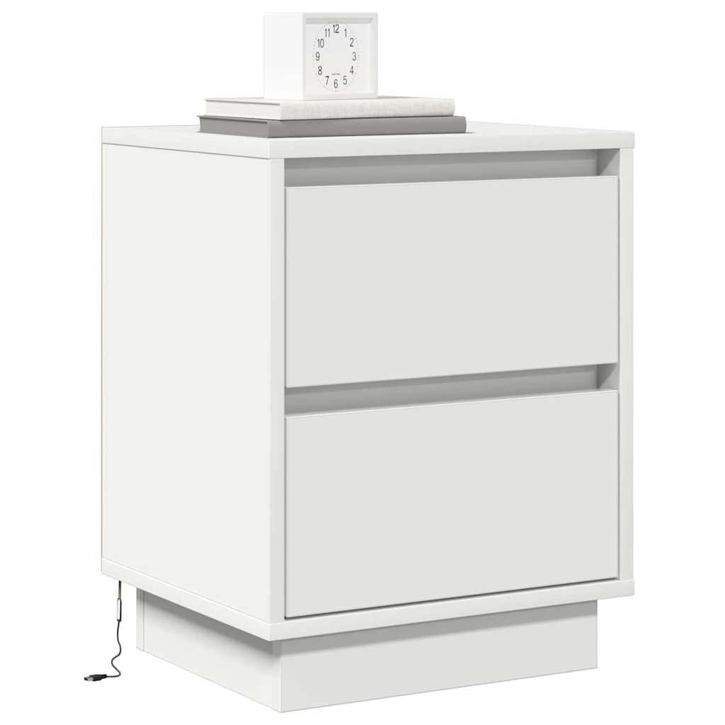 vidaXL Bedside Cabinet White 39 x 34.5 x 50 cm Engineered wood 3
