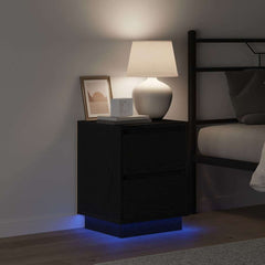 vidaXL Bedside Cabinet Black Oak 39 x 34.5 x 50 cm Engineered wood 5