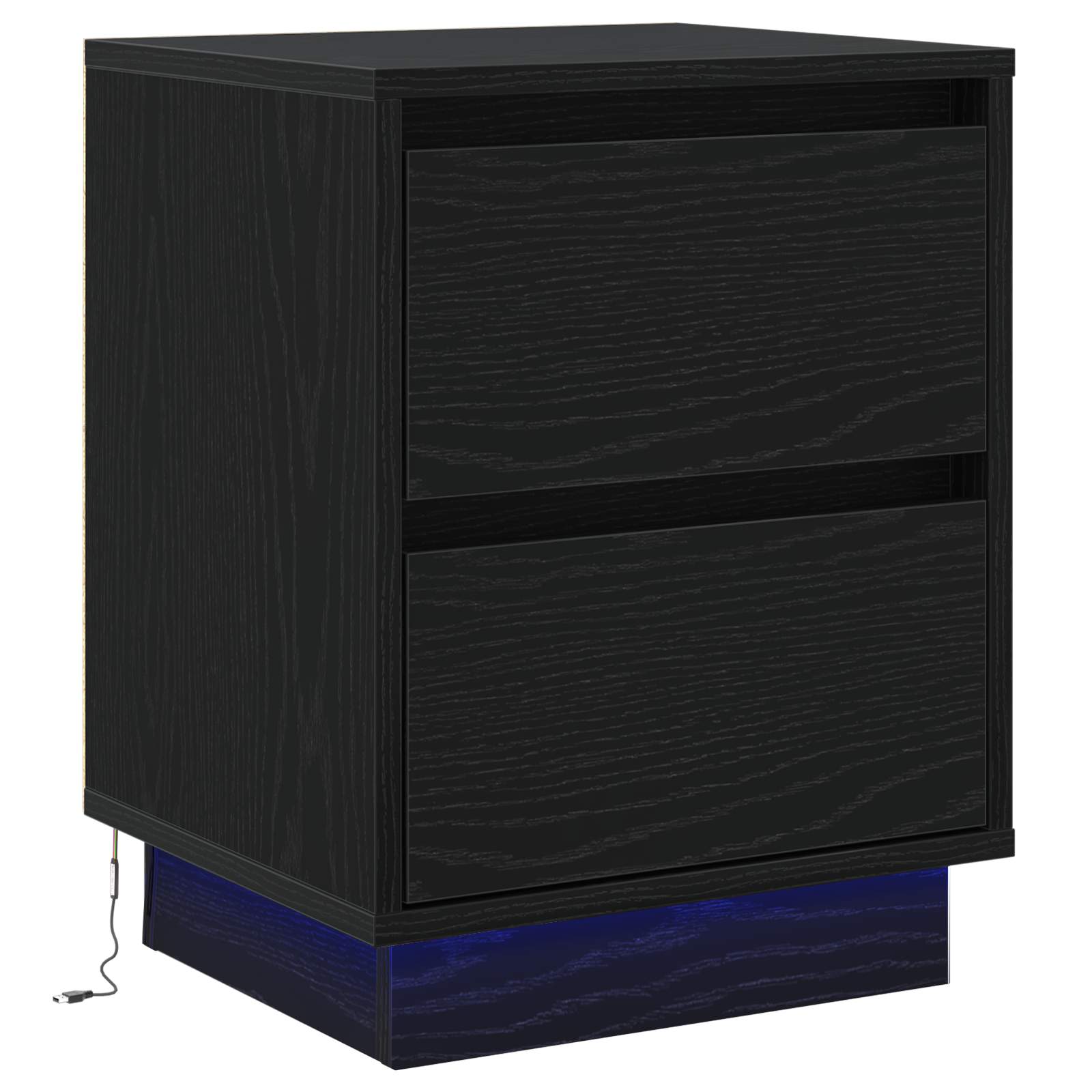 vidaXL Bedside Cabinet Black Oak 39 x 34.5 x 50 cm Engineered wood 2