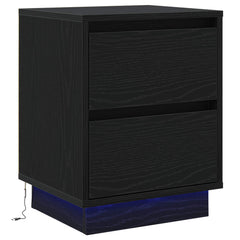 vidaXL Bedside Cabinet Black Oak 39 x 34.5 x 50 cm Engineered wood 2