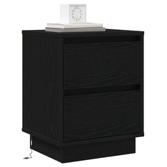 vidaXL Bedside Cabinet Black Oak 39 x 34.5 x 50 cm Engineered wood 3