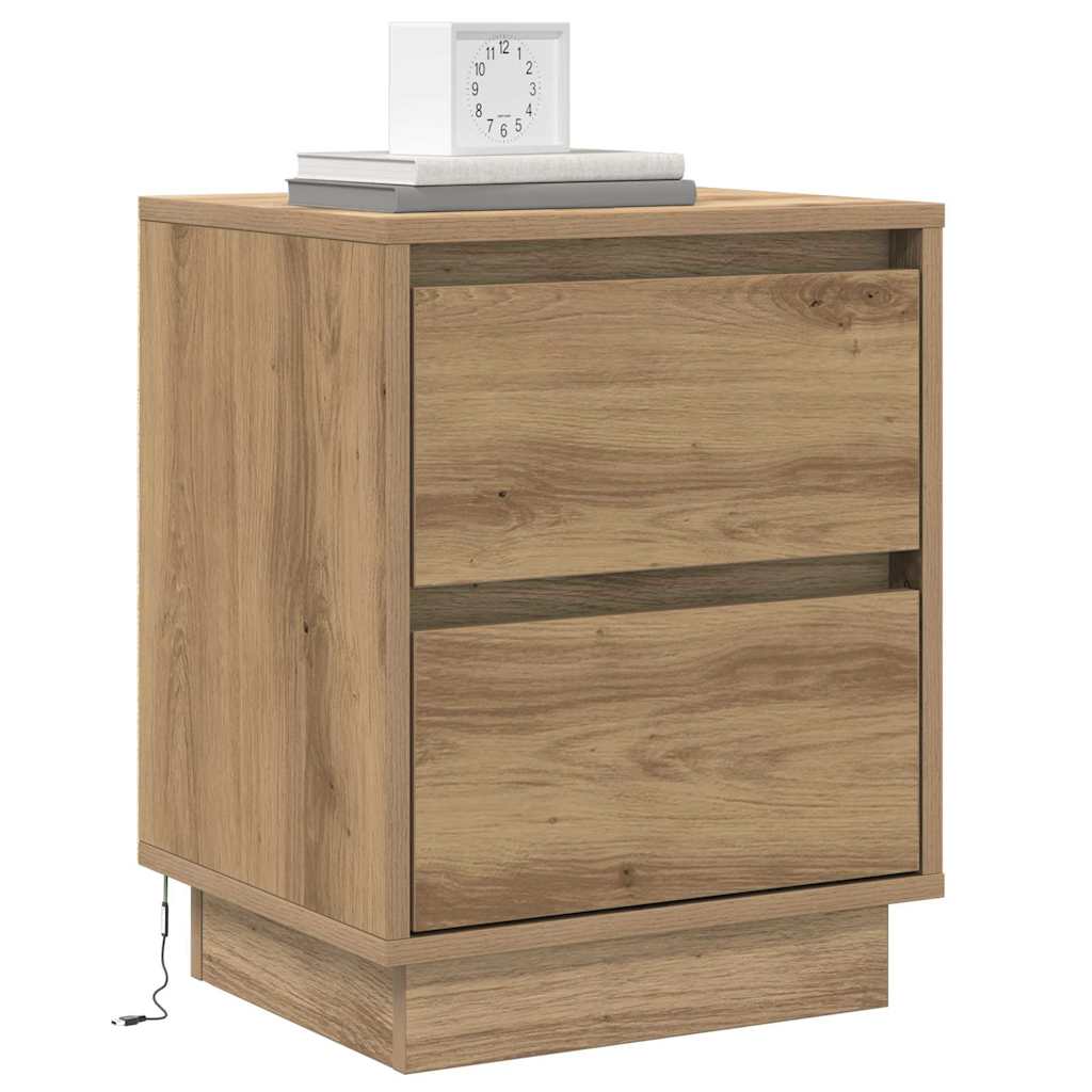 vidaXL Bedside Cabinet Artisan Oak 39 x 34.5 x 50 cm Engineered wood 3