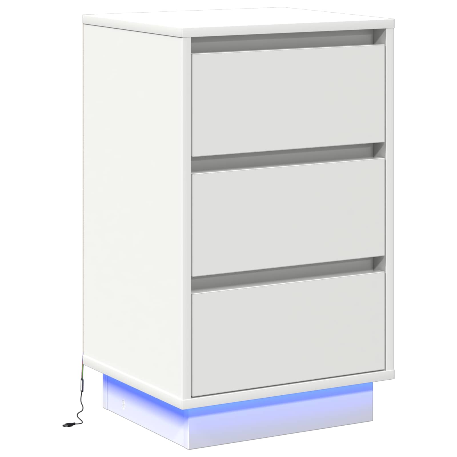 vidaXL Bedside Cabinet White 39 x 34.5 x 65 cm Engineered wood 2