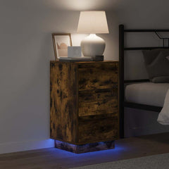 vidaXL Bedside Cabinet Smoked Oak 39 x 34.5 x 65 cm Engineered wood 4
