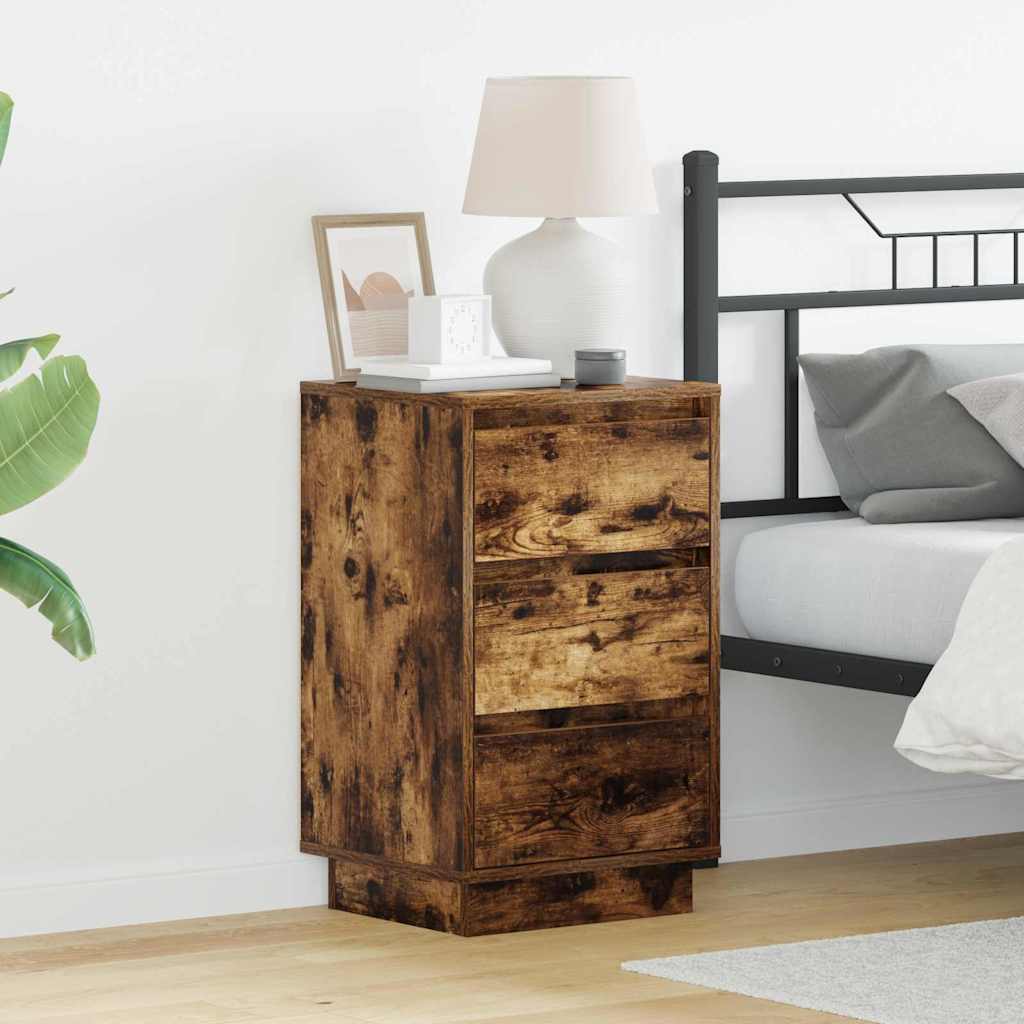 vidaXL Bedside Cabinet Smoked Oak 39 x 34.5 x 65 cm Engineered wood 1