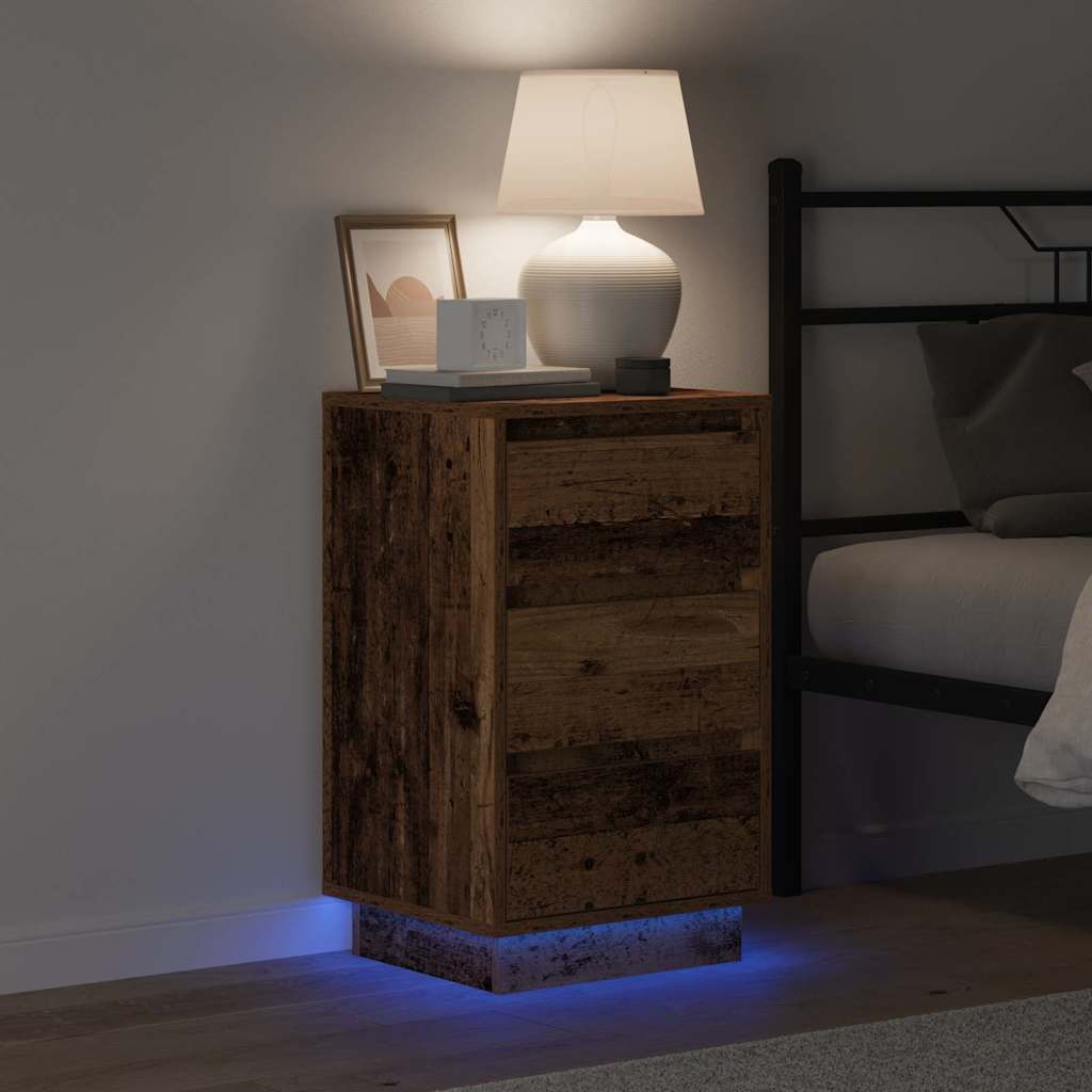 vidaXL Bedside Cabinet Old Wood 39 x 34.5 x 65 cm Engineered wood 4