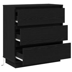 vidaXL Bedside Cabinet Black Oak 71 x 34.5 x 75 cm Engineered wood 6