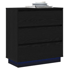 vidaXL Bedside Cabinet Black Oak 71 x 34.5 x 75 cm Engineered wood 3