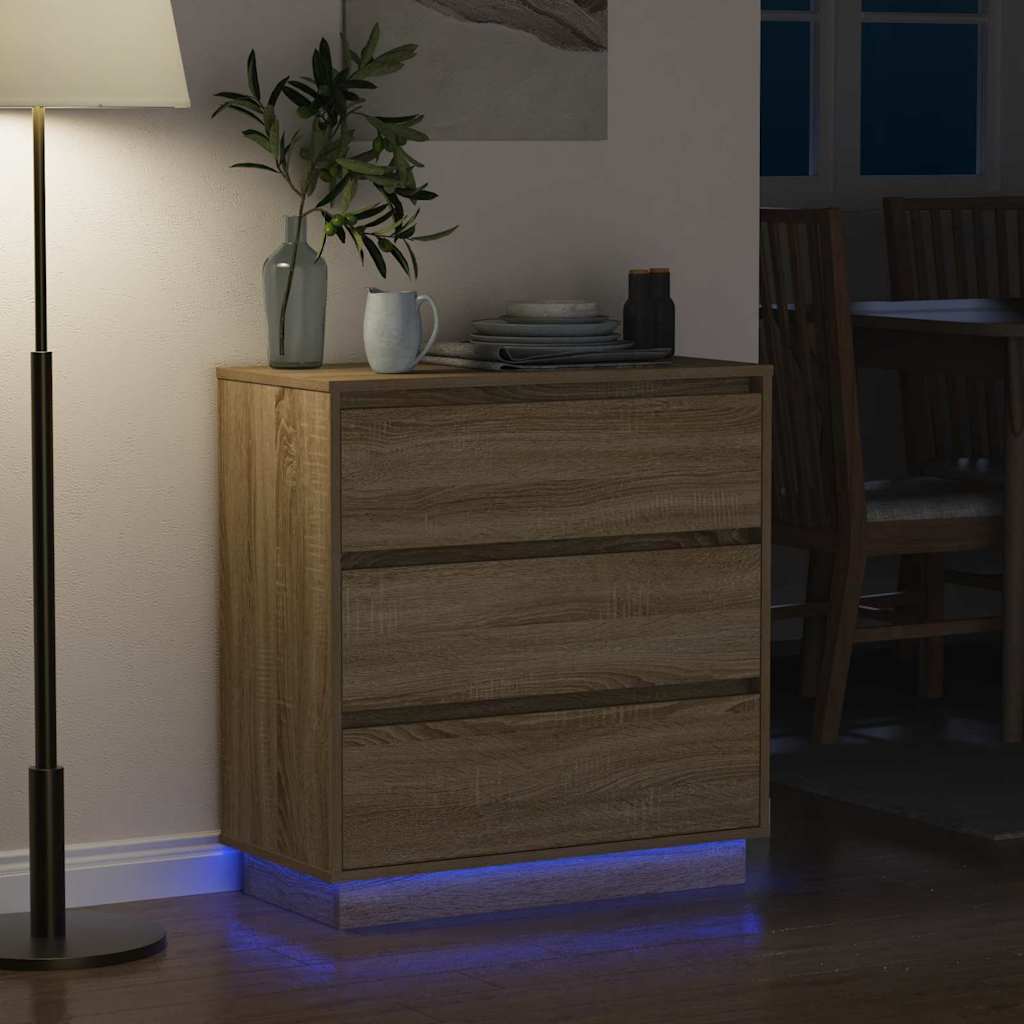 vidaXL Bedside Cabinet Sonoma Oak 71 x 34.5 x 75 cm Engineered wood 5