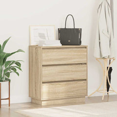 vidaXL Bedside Cabinet Sonoma Oak 71 x 34.5 x 75 cm Engineered wood 4