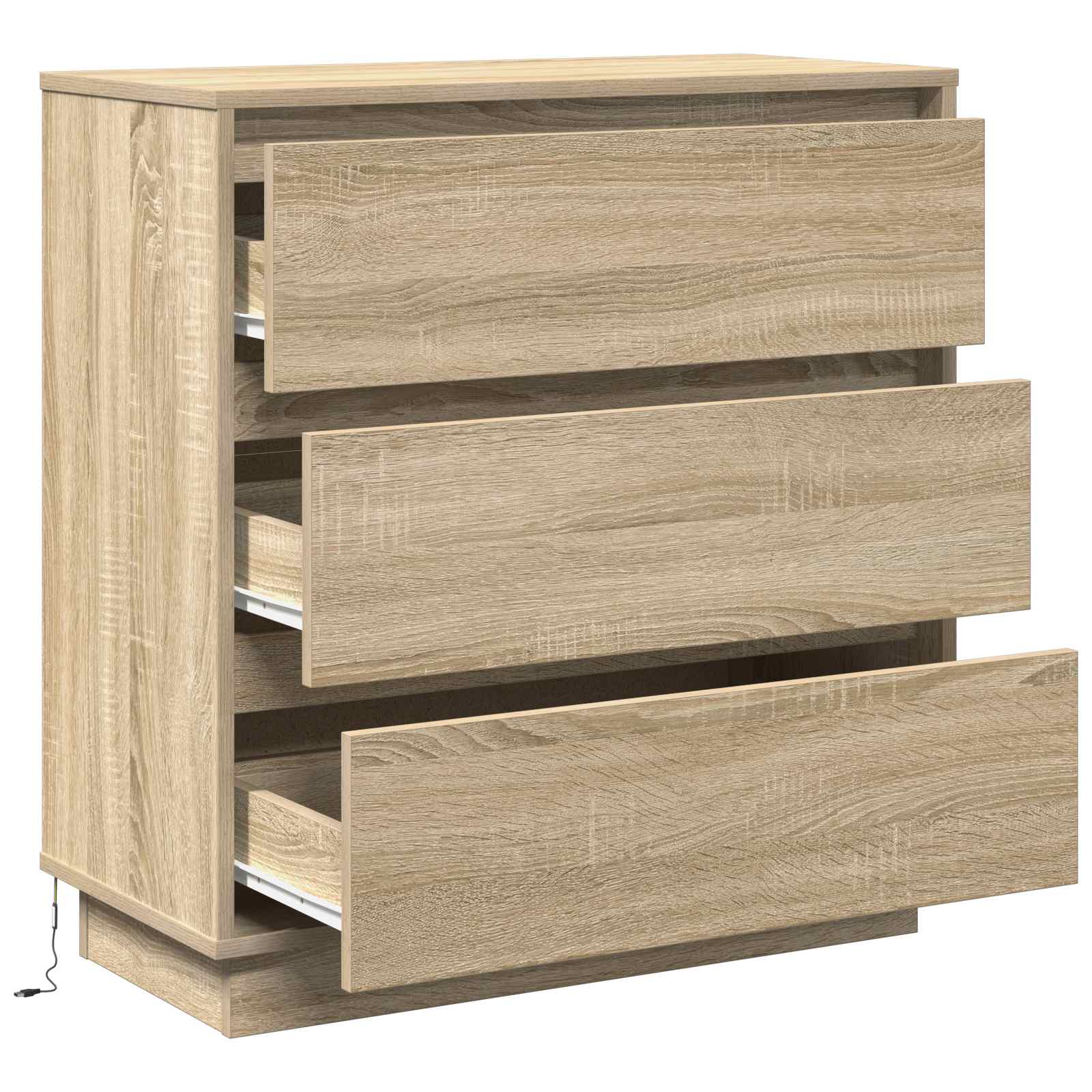 vidaXL Bedside Cabinet Sonoma Oak 71 x 34.5 x 75 cm Engineered wood 6