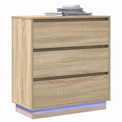 vidaXL Bedside Cabinet Sonoma Oak 71 x 34.5 x 75 cm Engineered wood 3