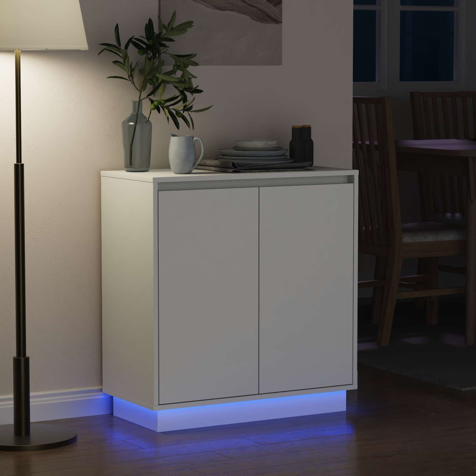 vidaXL LED Sideboard White 71 x 34.5 x 75 cm Engineered Wood 6