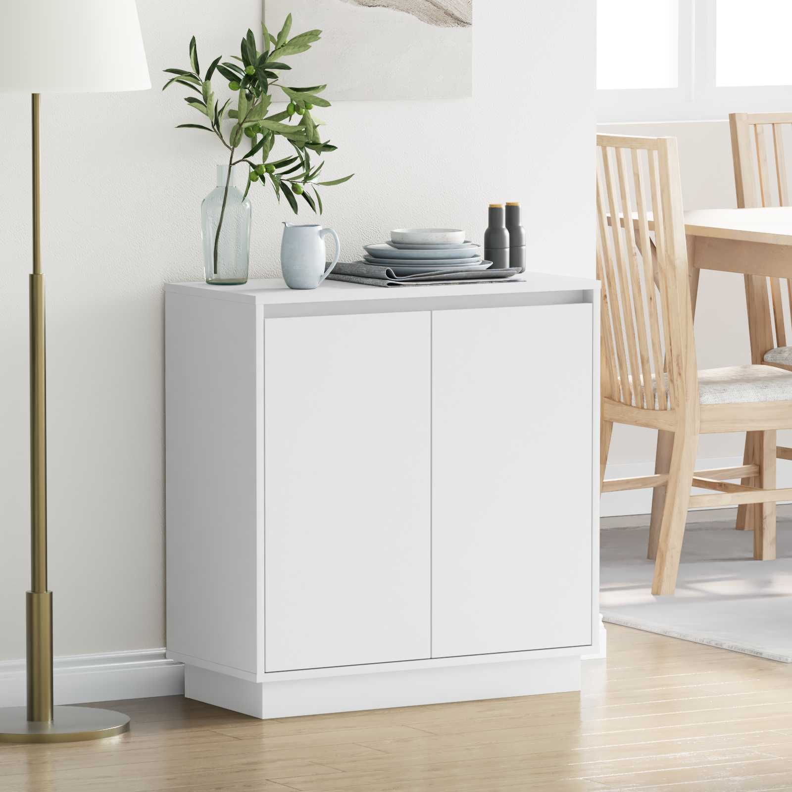 vidaXL LED Sideboard White 71 x 34.5 x 75 cm Engineered Wood 1