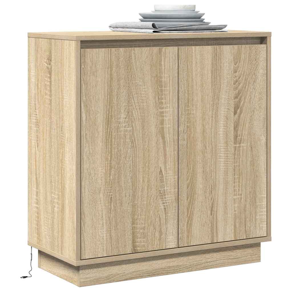 vidaXL LED Sideboard Sonoma Oak 71 x 34.5 x 75 cm Engineered Wood 3
