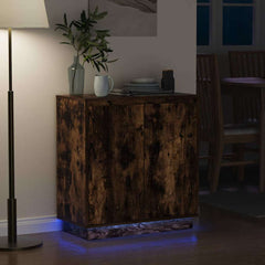 vidaXL LED Sideboard Smoked Oak 71 x 34.5 x 75 cm Engineered Wood 6