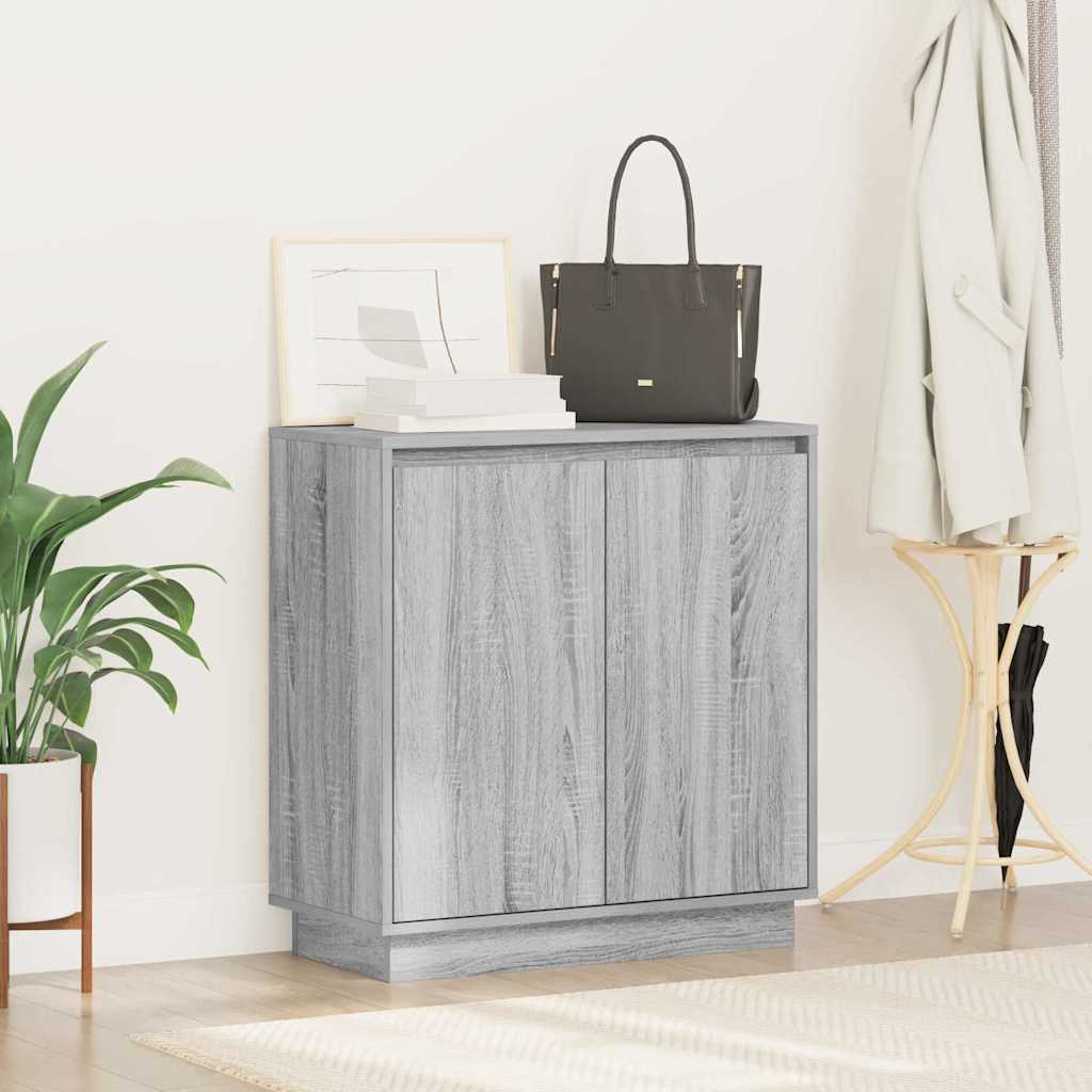 vidaXL LED Sideboard Grey Sonoma 71 x 34.5 x 75 cm Engineered Wood 5