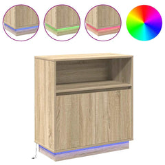 vidaXL LED Sideboard Sonoma Oak 71 x 34.5 x 75 cm Engineered Wood 4