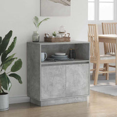 vidaXL LED Sideboard Concrete grey 71 x 34.5 x 75 cm Engineered Wood 5