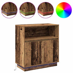vidaXL LED Sideboard Old Wood 71 x 34.5 x 75 cm Engineered Wood 4