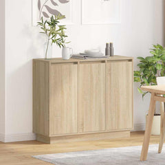 LED Sideboard 90 x 32 x 75 cm Engineered Wood Sonoma oak