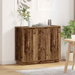 LED Sideboard 90 x 32 x 75 cm Engineered Wood Old wood