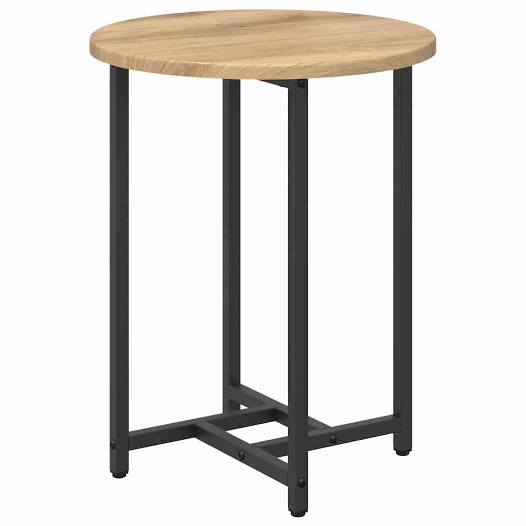 vidaXL Side Table Set 2 pcs Artisan Oak and Black 50 x 50 x 50 cm 6