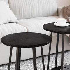 vidaXL Side Table Set 2 pcs Black Oak 50 x 50 x 51 cm 4
