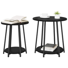 vidaXL Side Table Set 2 pcs Black Oak 50 x 50 x 51 cm 3