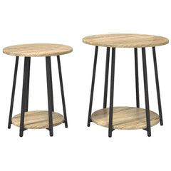 vidaXL Side Table Set 2 pcs Sonoma Oak and Black 50 x 50 x 51 cm 2