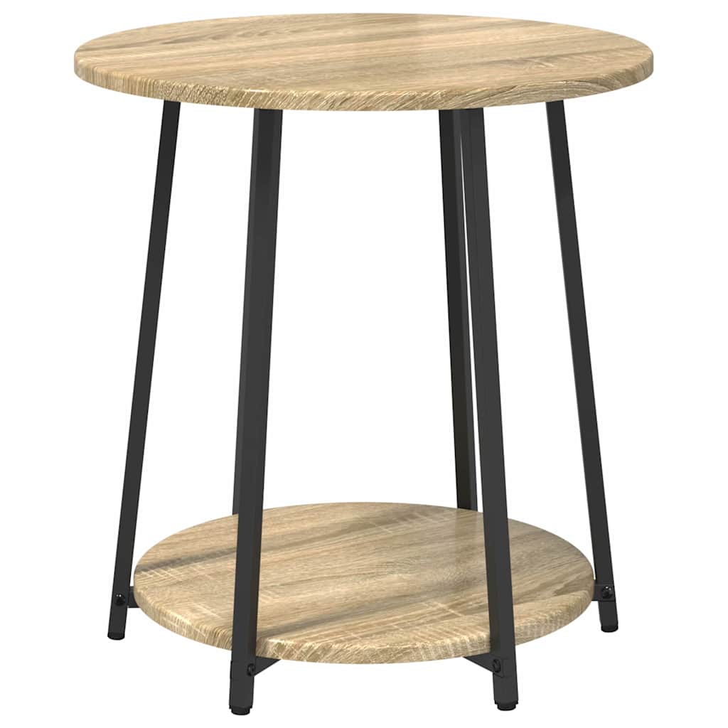 vidaXL Side Table Set 2 pcs Sonoma Oak and Black 50 x 50 x 51 cm 5