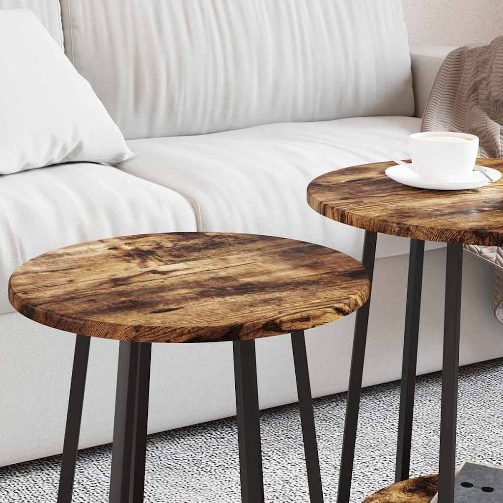 vidaXL Side Table Set 2 pcs Smoked Oak and Black 50 x 50 x 51 cm 4