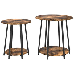 vidaXL Side Table Set 2 pcs Smoked Oak and Black 50 x 50 x 51 cm 2