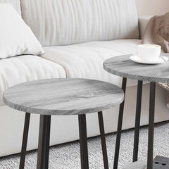 vidaXL Side Table Set 2 pcs Grey Sonoma and Black 50 x 50 x 51 cm 4
