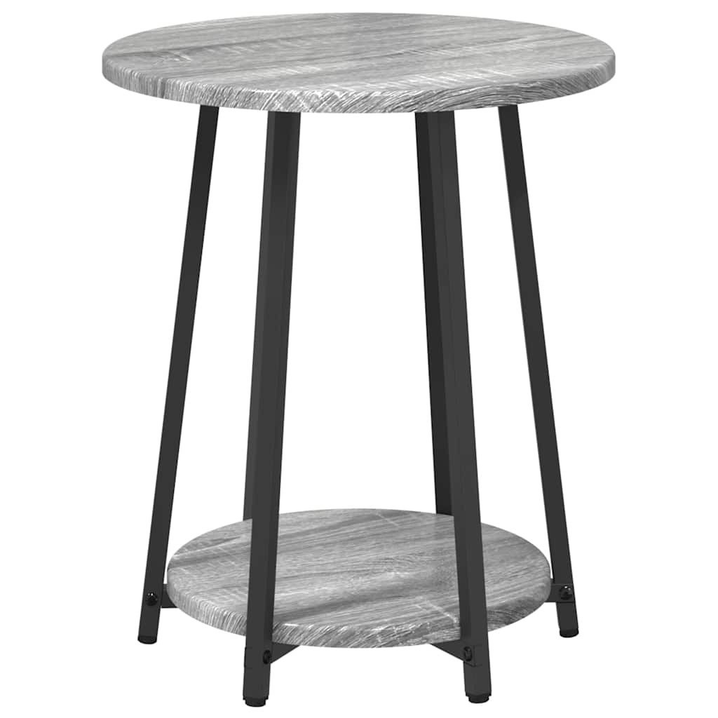 vidaXL Side Table Set 2 pcs Grey Sonoma and Black 50 x 50 x 51 cm 6