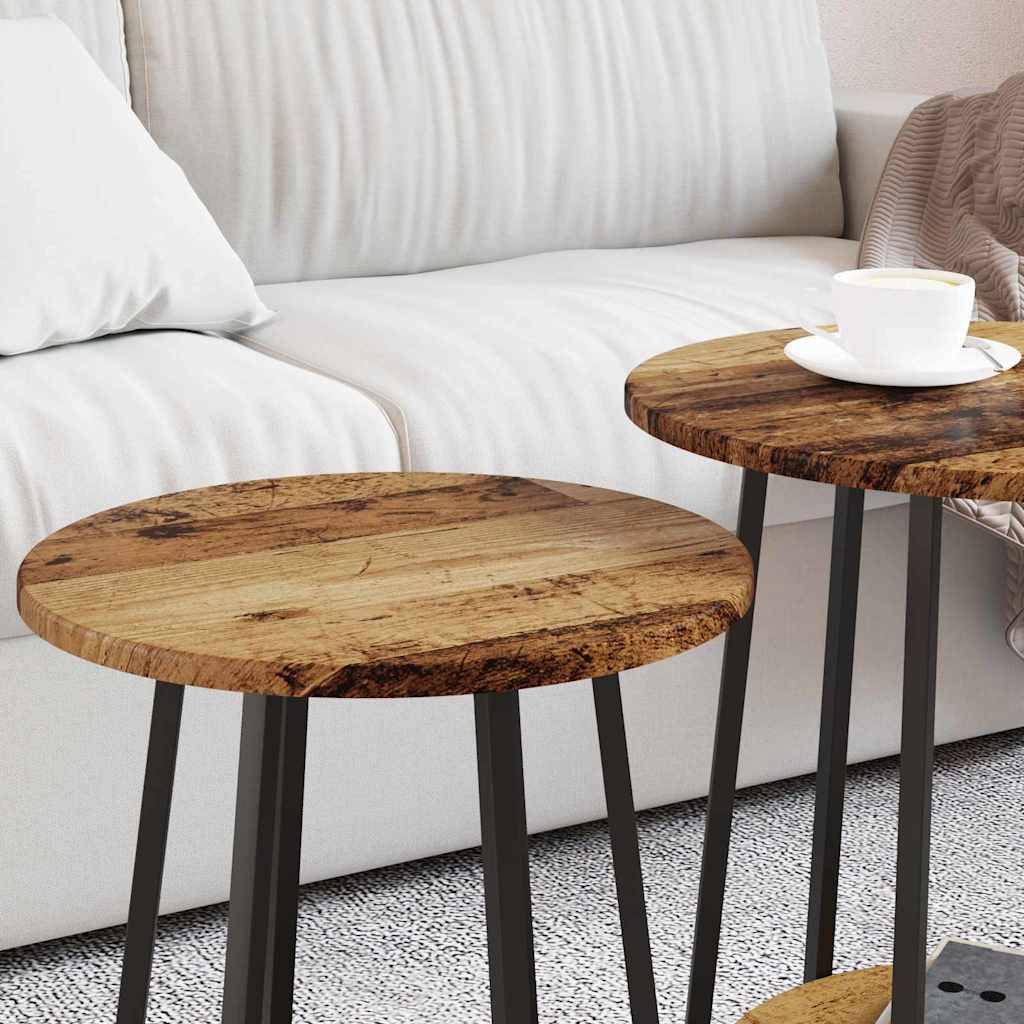 vidaXL Side Table Set 2 pcs Old Wood and Black 50 x 50 x 51 cm 4