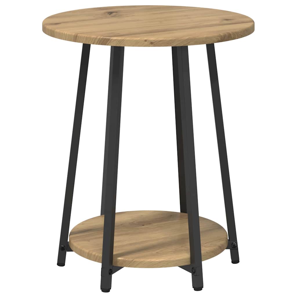 vidaXL Side Table Set 2 pcs Artisan Oak and Black 50 x 50 x 51 cm 6