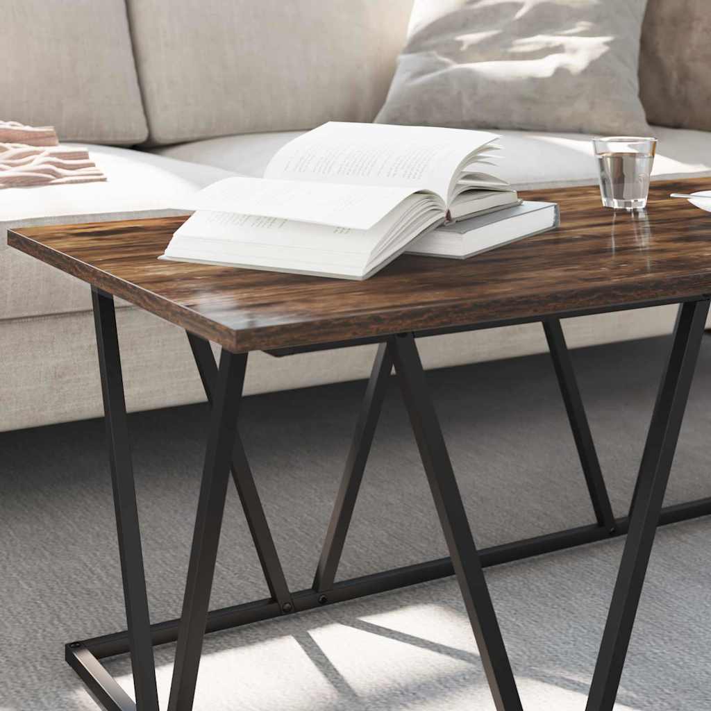 vidaXL Coffee Table Smoked Oak 100 x 50 x 40 cm 4