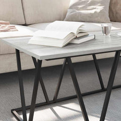 vidaXL Coffee Table Grey 100 x 50 x 40 cm Engineered Wood and Metal 4