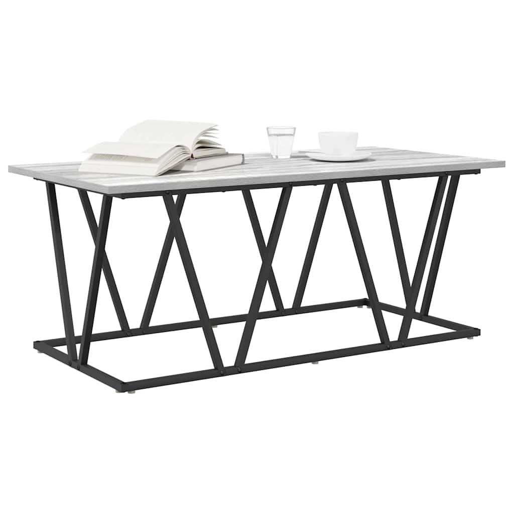 vidaXL Coffee Table Grey 100 x 50 x 40 cm Engineered Wood and Metal 3