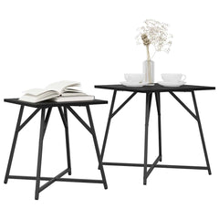 vidaXL Side Table Set 2 pcs Black Oak 50 x 50 x 50 cm 3