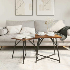 vidaXL Side Table Set 2 pcs Smoked Oak and Black 50 x 50 x 50 cm 4