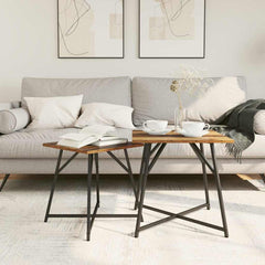 vidaXL Side Table Set 2 pcs Old Wood and Black 50 x 50 x 50 cm 4