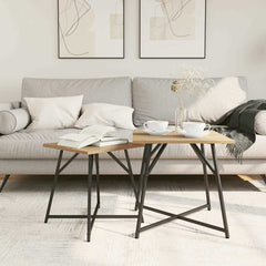 vidaXL Side Table Set 2 pcs Artisan Oak and Black 50 x 50 x 50 cm 4